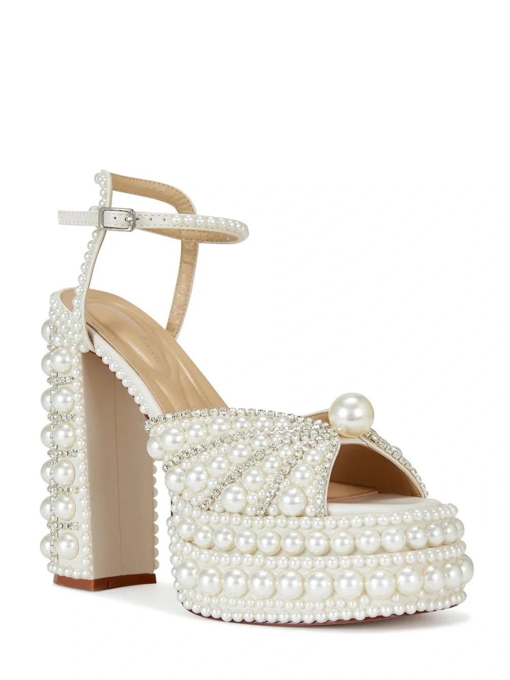 Azalea Wang Astrella-White Platform Heeled Sandal Size 9